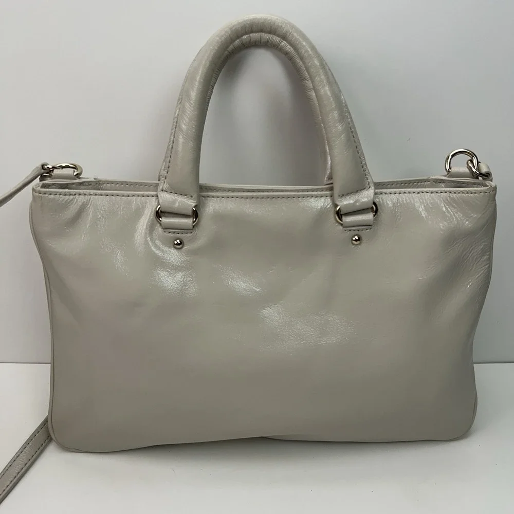 KATE SPADE New York Wellesley‎ Tote Satchel Taupe Patent Leather Shoulder Purse